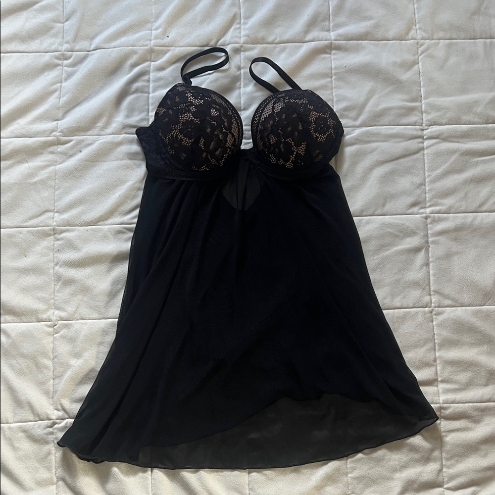 Black Lace Chemise Top